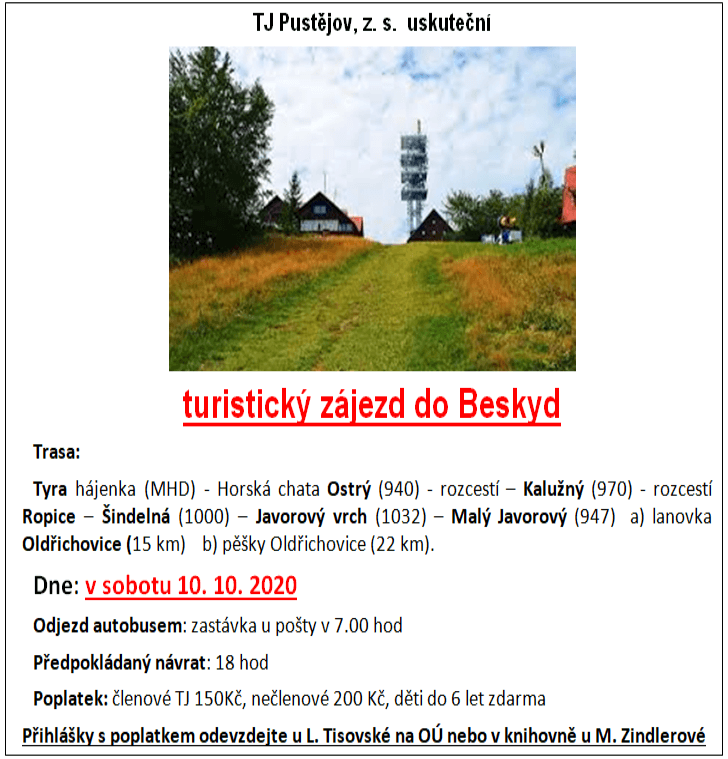 plakát zájezd Beskydy
