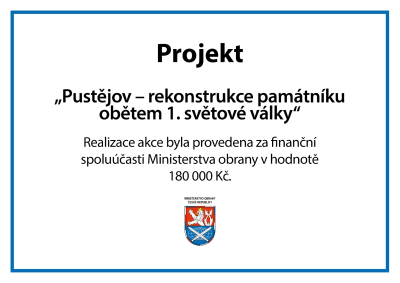 Cedule Rekonstrukce památníku