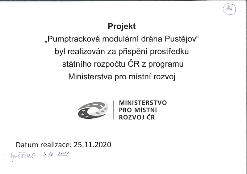 Cedule Pumptracková dráha