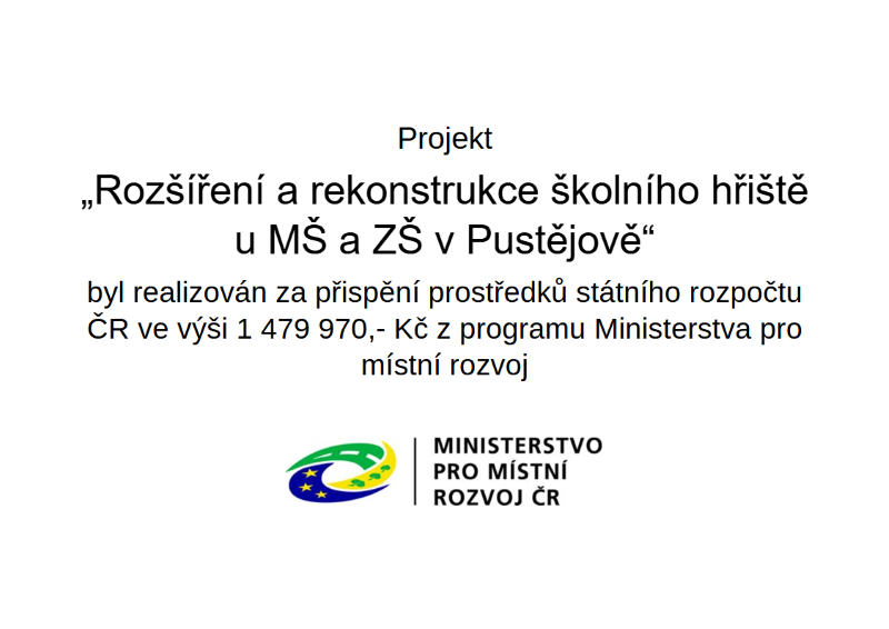 Cedule Rekonstrukce školního hřiště