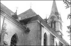 3.-5. květen 1945 - dělostřelectvem poškozený kostel